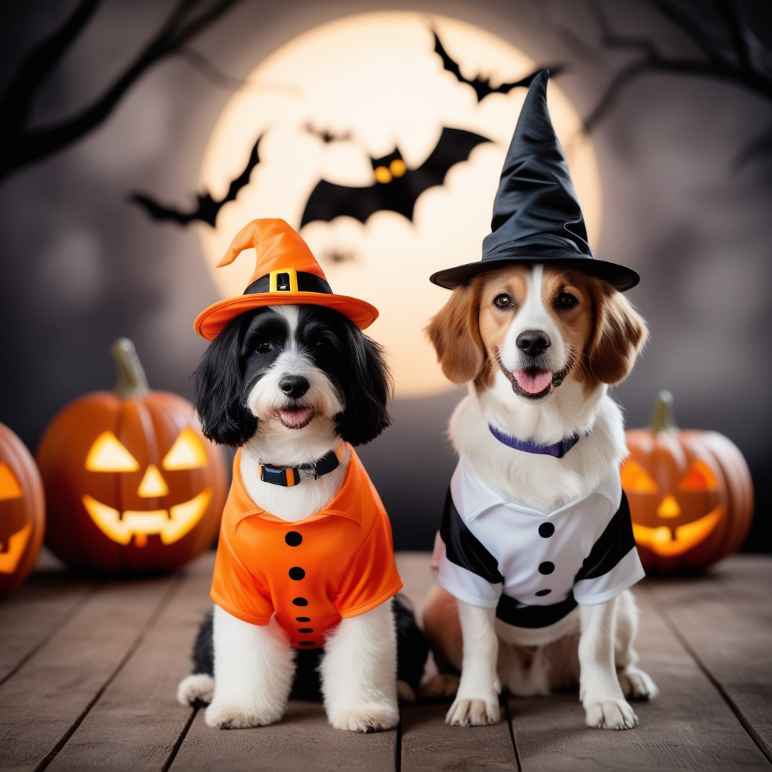 dogs dressed up for halloween