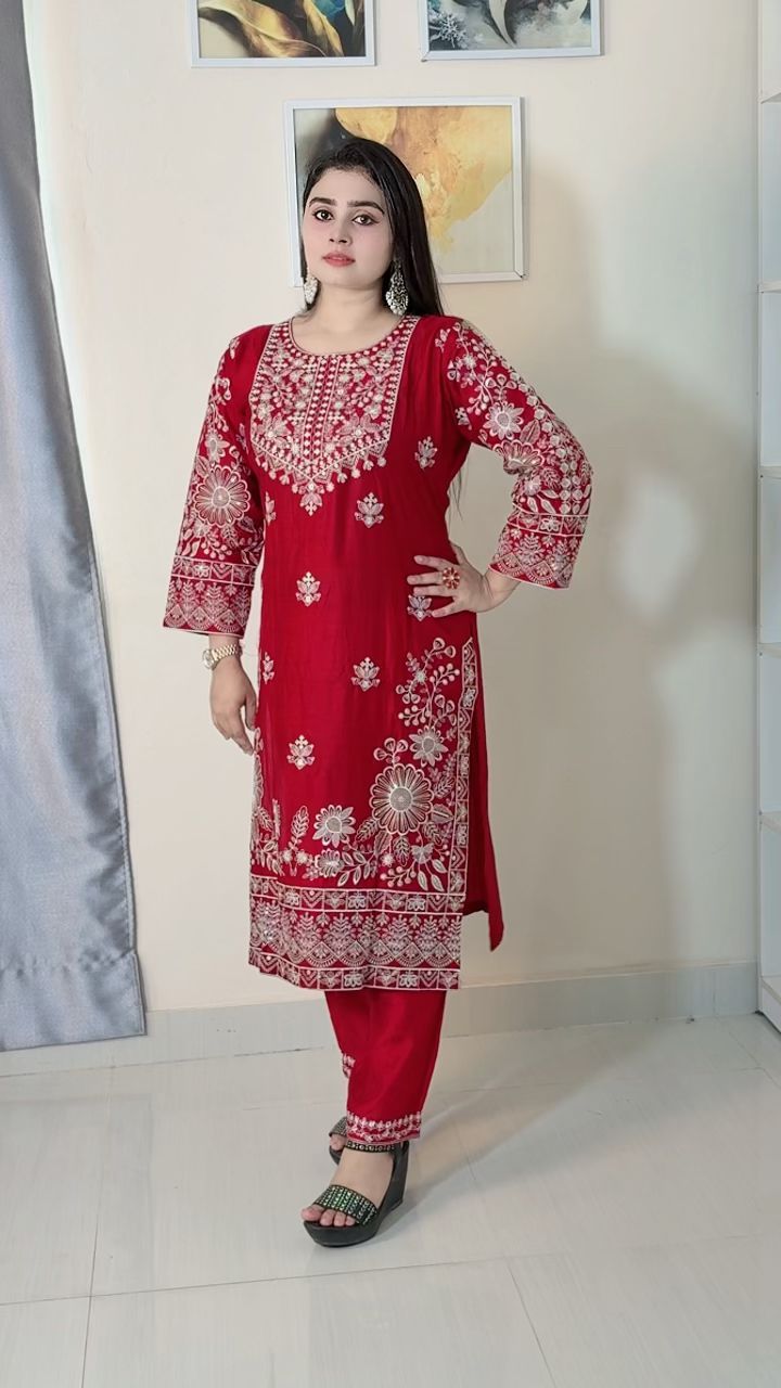 Muslin Cotton Embroidery (cord set)