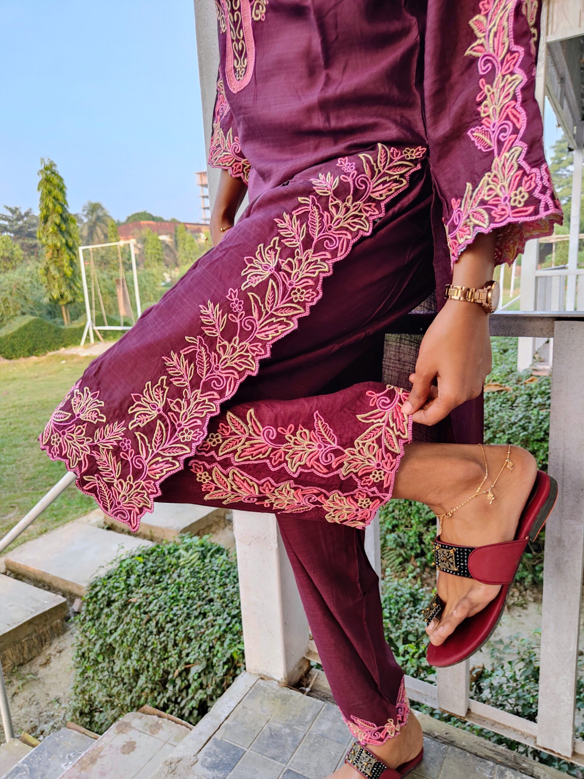 Muslin Cotton Embroidery (cord set) - Image 3