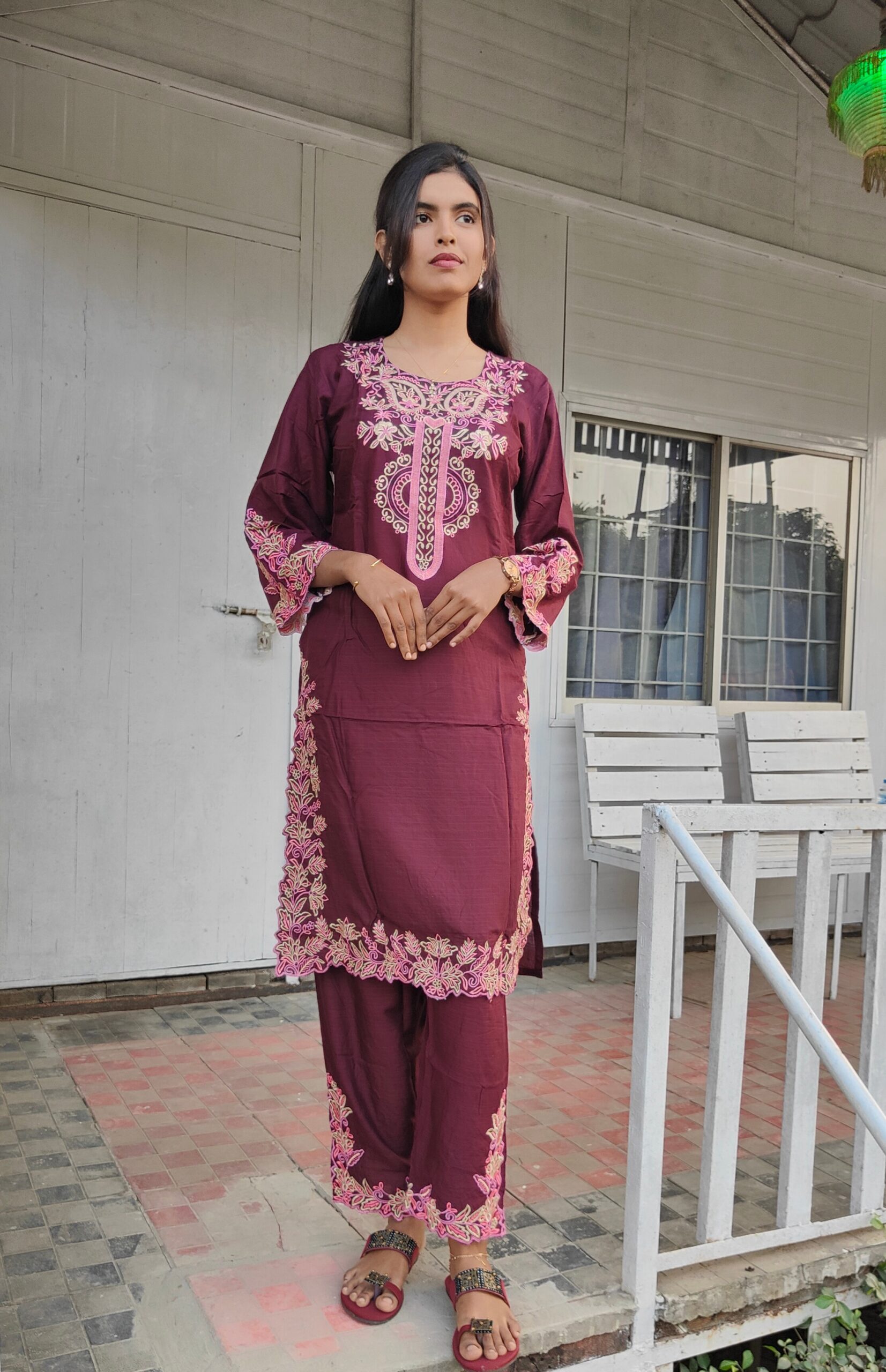 Muslin Cotton Embroidery (cord set) - Image 5