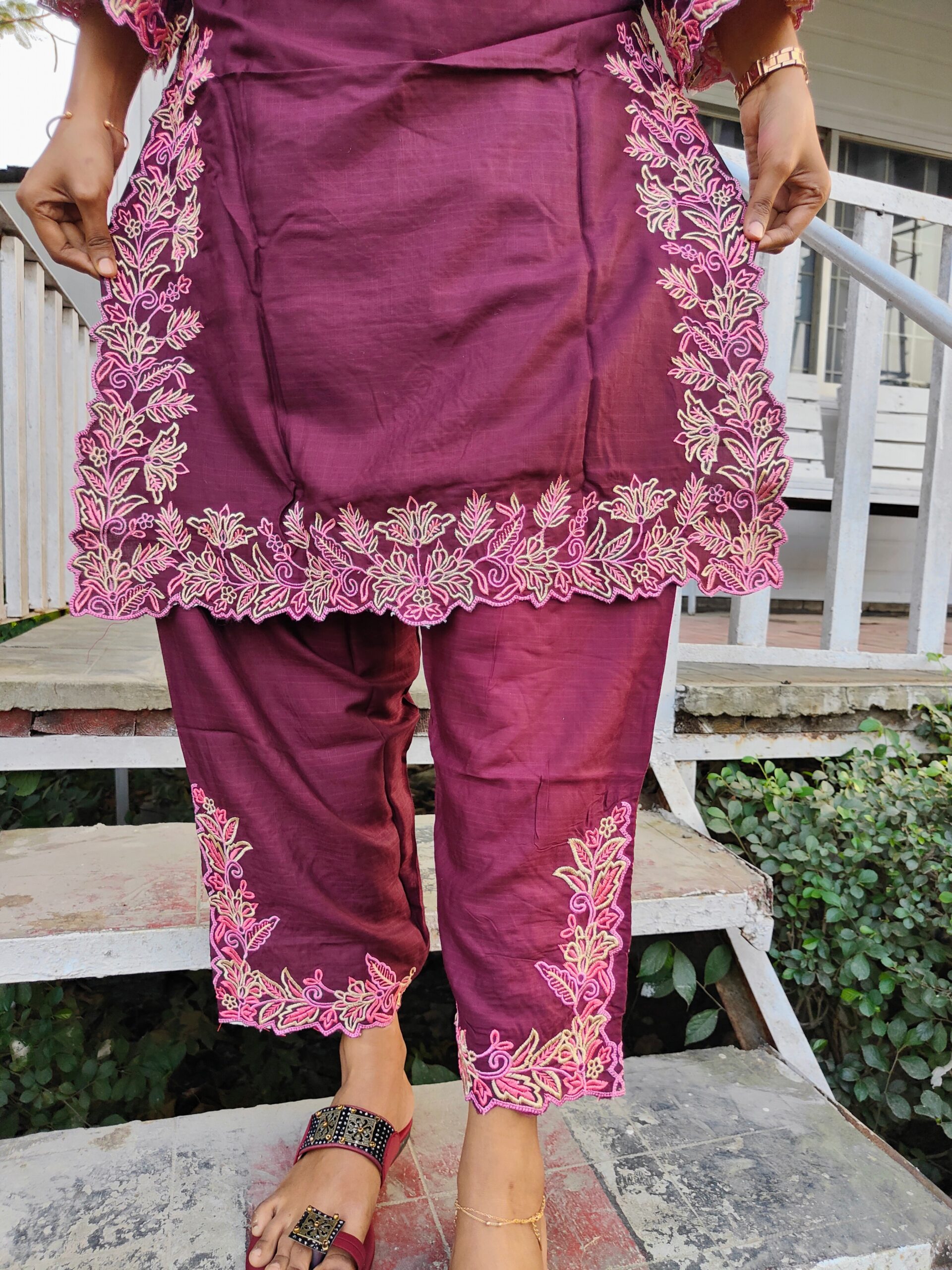 Muslin Cotton Embroidery (cord set) - Image 4